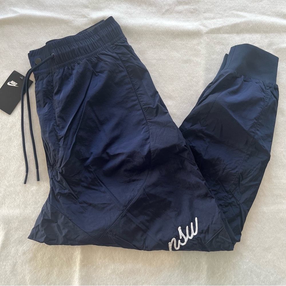 Nike NSW Woven Jogger Obsidian Blue Lined Fly Zip Drawstring Men’s L AH4844-451